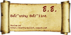 Básthy Bálint névjegykártya