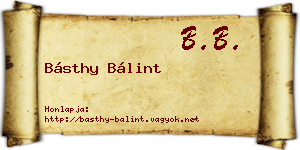 Básthy Bálint névjegykártya